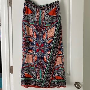 Anthropologie Maeve Geoda Wrap Silk Maxi Skirt